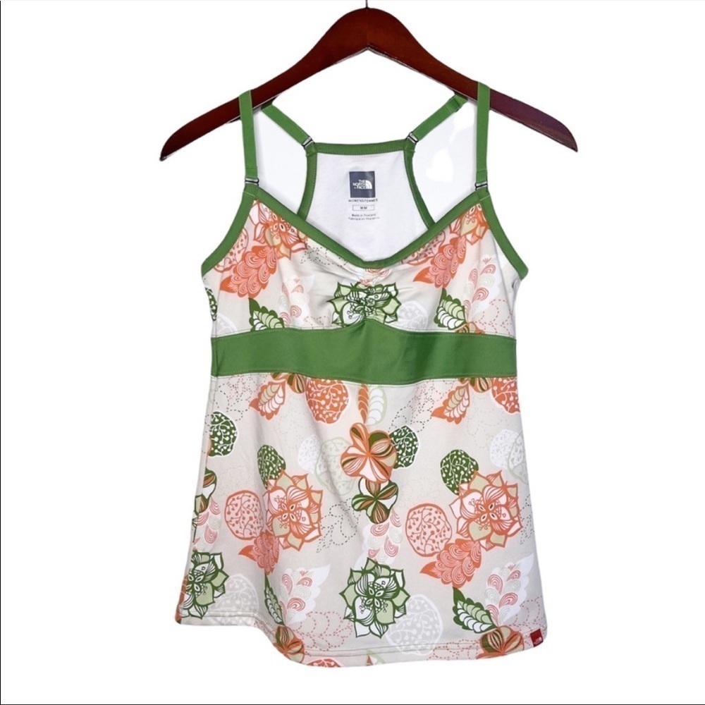 The NORTH FACE Athletic Floral Tank Top Size Medium in Pink and Green